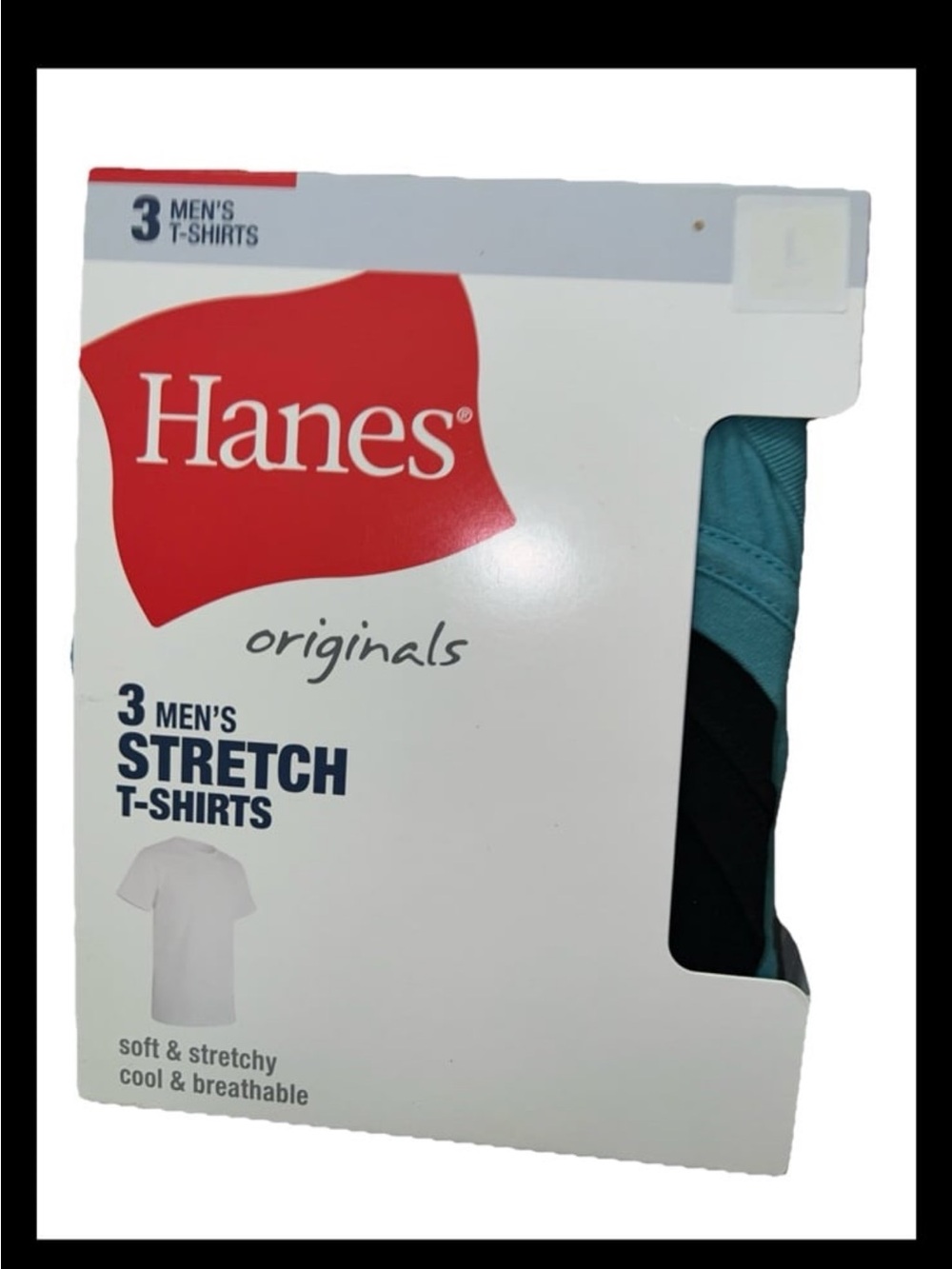 Hanes Men's Stretch T-Shirts (3-Pack) -  Grey,Teal & Black
